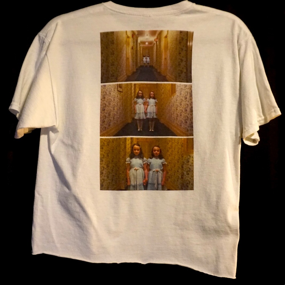 White Graphic Tee with Movie Print
